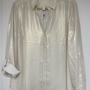 The Limited ivory/hold blouse SzXL Brand New
